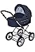 Roan Kortina Classic 2-in-1 Pram Stroller with Bassinet for Newborn Baby and Toddler Reclining Seat with Five Point Safety System UV Proof Canopy and Stainless Steel Storage Basket (Navy - Chequered)