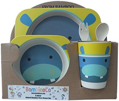 Bambinoco eco friendly natural bamboo fibre dinning sets to make kids mealtimes fun (Hippo)