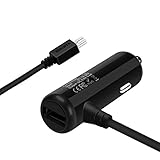Vantrue C2 Car Charger Adapter 10FT Mini USB Dash Cam Charger DC 5V 3.6A 2-Port Vehicle power adapter for OnDash N2 Pro /N2 /X1 /X3 /V1 /C1 /G1W /black box /Action Cam, GPS Navigator and Smartphone