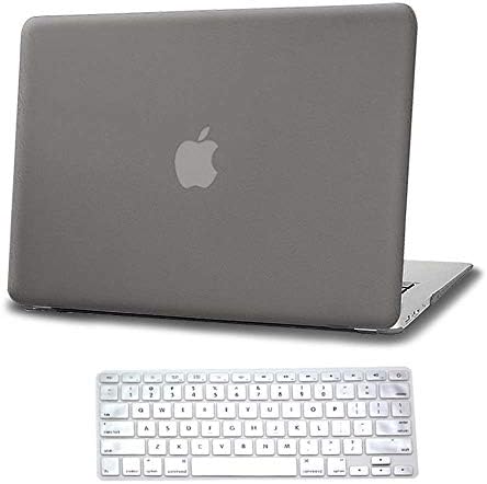 AmaBe for MacBook Air 11 inch/11.6" Case Model: A1370 / A1465,Bundle 2 in 1Rubberized Hard Shell Cover Case + Silicone Keyboard Cover Skin Grey