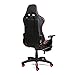 HULLR Gaming Racing Computer Office Chair With Foot Rest, Executive High Back Ergonomic Reclining Design With Detachable Lumbar Backrest & Headrest (PC PS4 XBOX Laptop) (Black/Red)