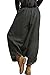 Mordenmiss Women's Drop Crotch Pants Linen Harem Drape Capri Culottes Style 2 Blackish Green