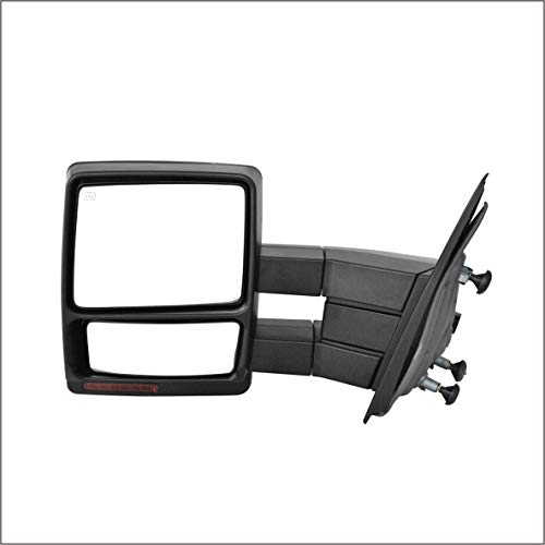 Perfit Zone Towing Mirrors Replacement Fit for 2004-2007 FORD F-150, POWER HEATED,W/AMBER SIGNAL,W/PUDDLE LIGHT,BLACK (PAIR SET)