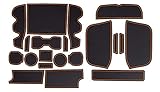 Custom Fit Cup, Door Center Console Liner Accessories for Toyota Tacoma 2019 2018 2017 2016 18PC Set (Double Cab, Orange Trim)