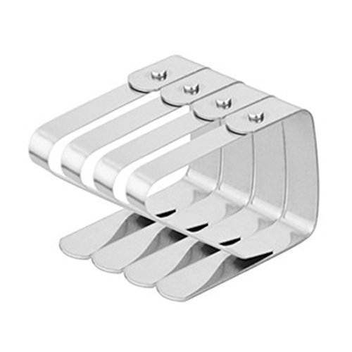 FineInno Stainless Steel Tablecloth Clips Table Cover Clamps Endurable Metal Tablecloth Holders Anti Wind for Home Party and Picnic (10pack)