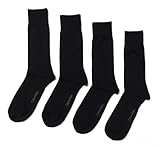 Calvin Klein Men's 4-Pack Solid Ribbed Dress Crew Socks