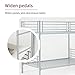 Mecor Metal Bunk Bed-Twin over Twin Undetachable Bunk Beds Frame with Movable Ladder, Metal Slats For Kids/Teens/Adult/Children-Silver