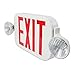 eTopLighting LED Red Exit Sign Emergency Light Combo with Battery Back Up UL924 ETL listed, Red Lettering in White Body, Bug Eye Side Light, AGG1072V2