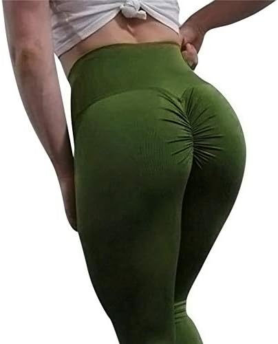 Yoga Pants for Women Ruched Butt Compression Fitness Leggings Butt Lift High Waist Stretchy Workout Running Tights
