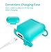 Airpods Case Keychain, BLUEWIND AirPod Charging Protective Case, Portable Carrying Earpods Case with Strap, Keychain, Soft Fluffy Ball, Compatible with Apple AirPods 1&2 Bluetooth Earphone, Mint Green