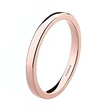 2mm Rose Gold Plated Titanium Ring Engagement Wedding Band