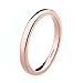 2mm Rose Gold Plated Titanium Ring Engagement Wedding Band