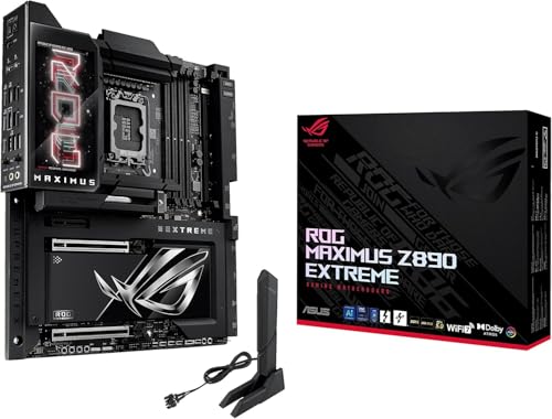 ROG Maximus Z890 Extreme, Scheda Madre Intel ATX, 24+2+1+2 Fasi di Alimentazione, Slot DDR5, PCIe 5.0, GPU di Nuova Generazione, 6 Slot M.2, WiFi 7, 5 Porte Thunderbolt
