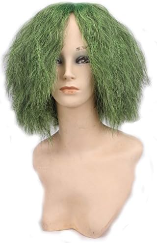 SIMUSTY Cosplay Wigs Green Fluffy Corn Curly Cospaly Wigs for Men and Black Red Joker Wigs For Women (Joker-men-Green)