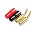 FolioGadgets 4-Pair 2mm Banana Plug Pin Screw Type, Audio Speaker Cable Connector Copper Gold Plated