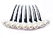 French Twist Hair Comb Ornamented Along the Top of the Heading with Pearl