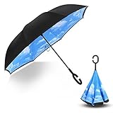 Inverted Double Layer Windproof UV Protection Reverse folding Rain Umbrellas for Men and Women