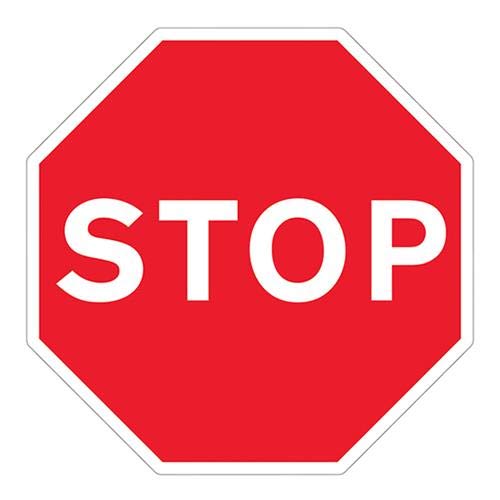 Stop Sign - 3mm AlumComp RA1 Anti Graffiti - 450x450mm