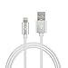 Akiko Aluminum Head Lightning 8-Pin to USB Cable - 6.3 Feet (2 Meters) – 2 Pack - Black and White