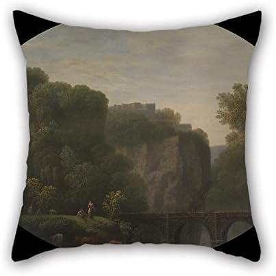 Alphadecor The Oil Painting John Taylor Of Bath - A Bridge Over The River Wye Pillowcase Of ,16 X 16 Inches / 40 By 40 Cm Decoration,gift For Couch,bar,gf,drawing Room,bedding,home Theater (double S