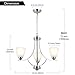 VINLUZ 3 Light Contemporary Chandeliers Brushed Nickel Modern Light Fixtures Ceiling Hanging Classic Pendant Lighting for Foyer Bedroom Dining Room Bathroom