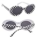 JUCOO Clout Goggles Oval Sunglasses Mod Style Retro Thick Frame Inspired Sunglasses