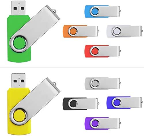 TPSON Memory Sticks USB Flash Drive 2.0 Mini USB Stick with Keyring Metal Pen Drive Thumb Drive Data Storage Sticks (Multi)