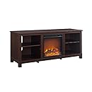 Altra Furniture Altra Edgewood TV Console with Fireplace for Tvsup To 60", Cherry Espresso