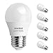 LED Globe Light Bulbs 40 Watts, Aooshine 4 Watt Daylight White 5000K LED Bulb, E26 Medium Screw Base 400 Lumens A15/G45 Shape Decorative Edison Home Lighting Non-Dimmable (Pack of 6)