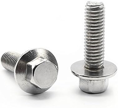 50pcs/lot M6 x 1.0 Pitch x 16mm A2 Stainless Steel Hex Cap Flange Bolt Metric