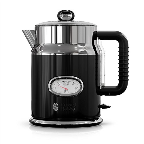 Russell Hobbs KE5550BKR Retro Style 1.7L Electric Kettle, Black