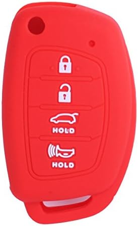 XUHANG Sillicone key fob Skin key Cover Remote Case Protector Shell for for Hyundai Sonata Santa Fe Tucson Elantra ix35 ix45 remote red