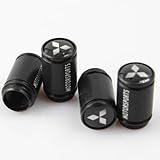 Stunning Quality Black Extra Long Metal Mitsubishi Tyre Valve Dust Caps with gift box