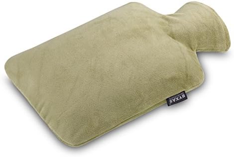 BYXAS Fashion PVC White 1.8 liter Hot Water Bottle With Brown Cover