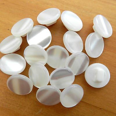 Always Knitting and Sewing 10 X Pastel Round Pearl Buttons 13mm, White 1