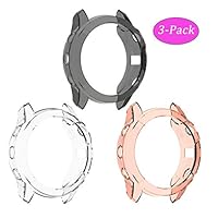 Tencloud Case for Fenix 6X Watch Cover TPU Clear Covers Compatible with Garmin Fenix 6X/6X pro/ 6X Sapphire Multisport GPS Smartwatch (Black+Clear+Orange)