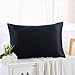 ZIMASILK 100% Pure Mulberry Silk Pillowcase for Hair and Skin Health,Soft and Smooth,Both Sides Premium Grade 6A Silk,600 Thread Count,with Hidden Zipper,1pc (King 20''x36'',Black)