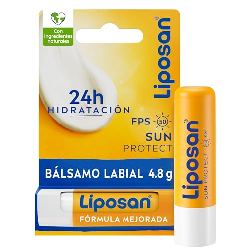 Sun Protect FPS 50 (1 x 4,8 g), cacao de labios con 24 horas de hidratación, bálsamo labial con protección solar, bálsamo hidratante para unos labios suaves