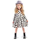 Chinatera Little Girls' Cute Long Sleeve Cat Dotted Cotton Princess Tutu Dress