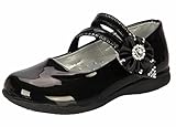 DADAWEN Girl's Velcro Strap Flower Rhinestones Wedding Oxford Dress Shoe (Toddler/Little Kid/Big Kid)