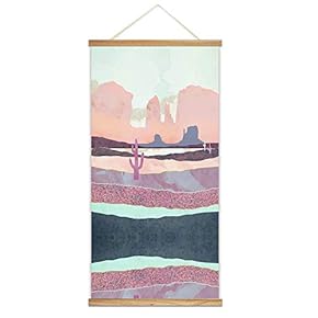 Wooden Framed Hanging Poster Nordic Style Nature Landscape Wall Picture Canvas Artwork for Home Decoration Ready to Hang - 18"x36"