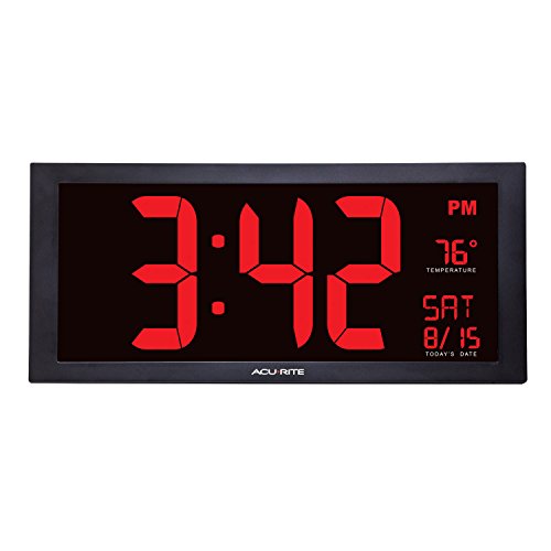 Acurite 75100 oversized led clock with indoor temperatu…