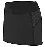 Augusta Sportswear Women's Wide Flat Knit Skort, Black/Graphite, Medium