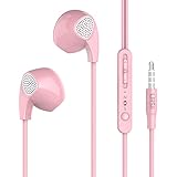 UiiSii U1 Earphones Wired In-ear Earbuds Headphones with Microphone Stereo Corded Headset (Pink)