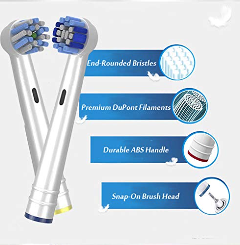 Replacement Toothbrush Heads Compatible with Oral B, Pack of 8 Electric Replacement Heads for Oral B Toothbrush - 4 Cross Action, 4 Precision Clean Brush - Thumbnail 3