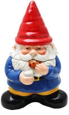 HOME-APP Gnome Sweet Gnome Cookie Jar Handpainted Kitchen Ceramic Collectible Decoration