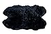 Glamour Home Faux Sheepskin Silky Flokati Fur Shaggy Area Rug in Animal Shape (5x3, Black)