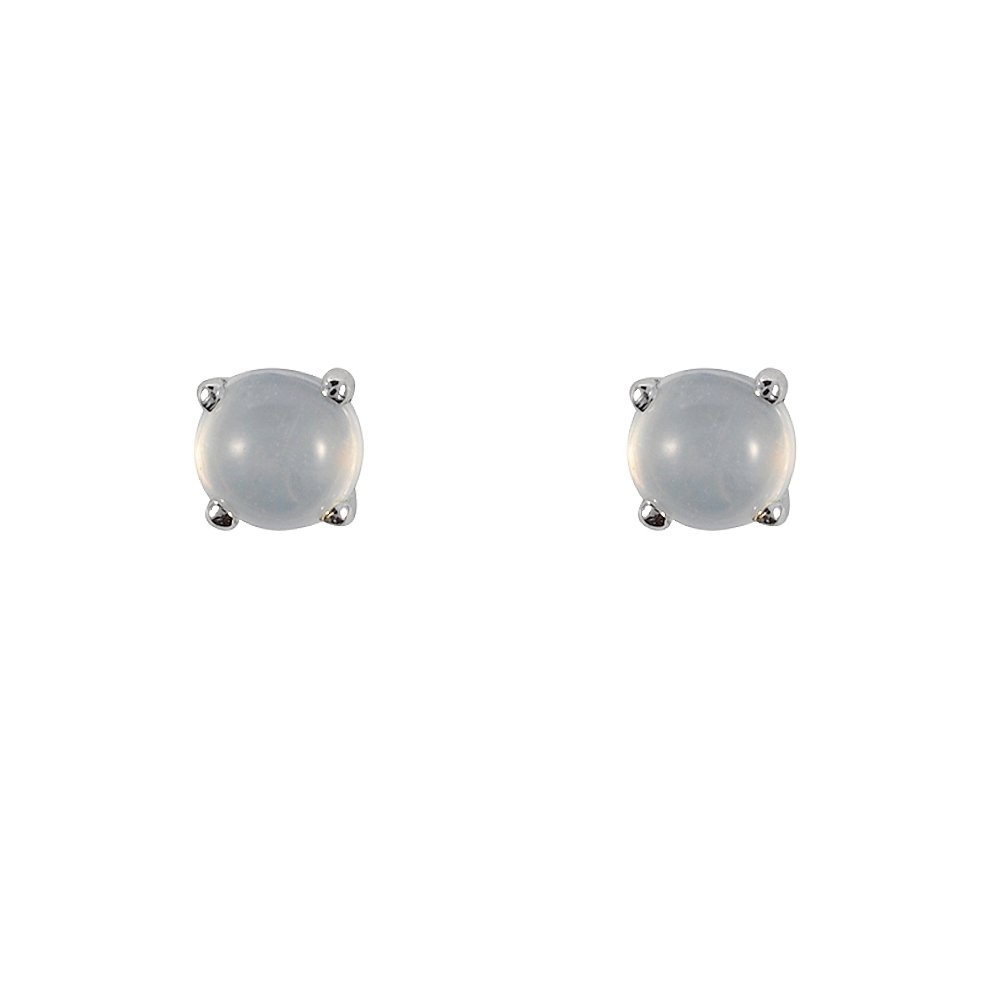 Ivy Gems 9ct White Gold Moonstone Stud Earrings