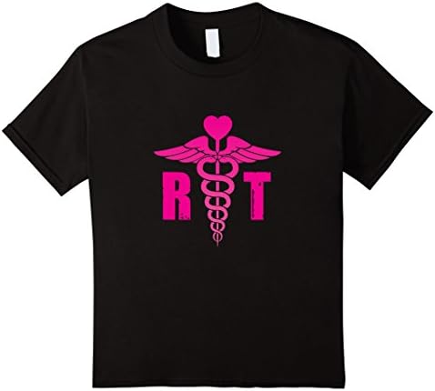 Kids Radiology Tech RT Love, Rad Tech Caduceus Heart T-Shirt 4 Black