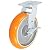 4 Pack - 8" x 2" Non-Marking Orange Tread Polyurethane Casters - 2 Swivel with Brakes and 2 Rigids - Heavy Duty Casters for Automotive and Manufacturing - HD Casters